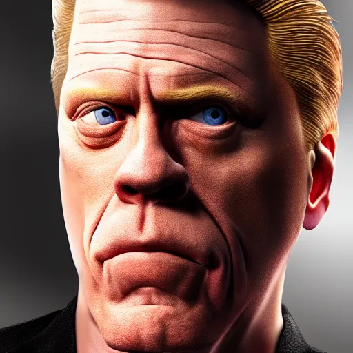 Image similar to the lovechild of john cena ron perlman steve buscemi and christopher walken, realistic, hyperrealistic, 8 k resolution, hd quality, very detailed, highly detailed, intricate details, real life, real world, trending on artstation, 7 0 s photo