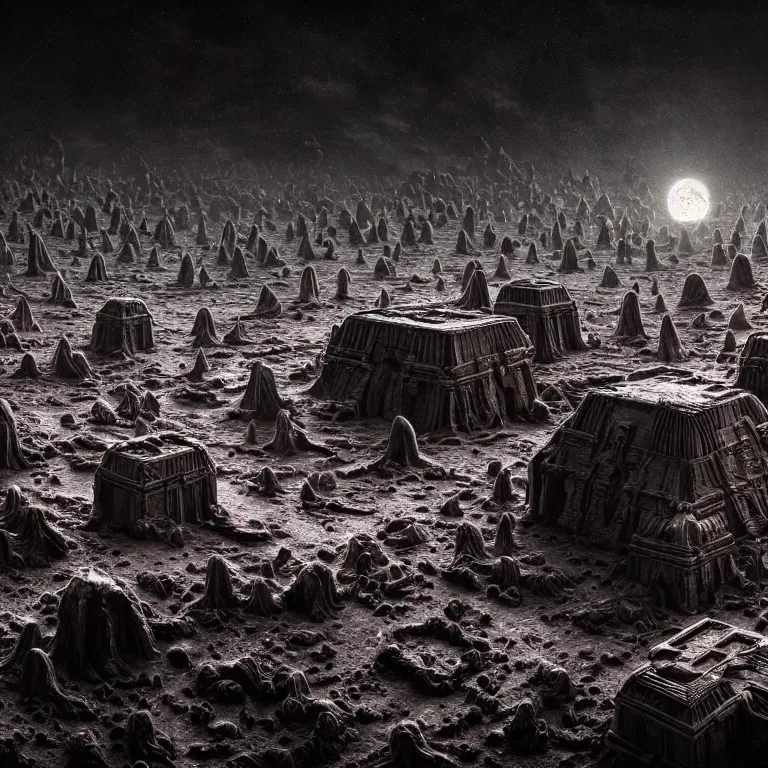 Prompt: ribbed surreal alien temple on exoplanet, standing in a desolate empty wasteland, creepy, nightmare, dream-like heavy atmosphere, surreal abandoned buildings, beautiful detailed intricate insanely detailed octane render trending on Artstation, 8K artistic photography, photorealistic, chiaroscuro, Raphael, Caravaggio, Beksinski, Giger