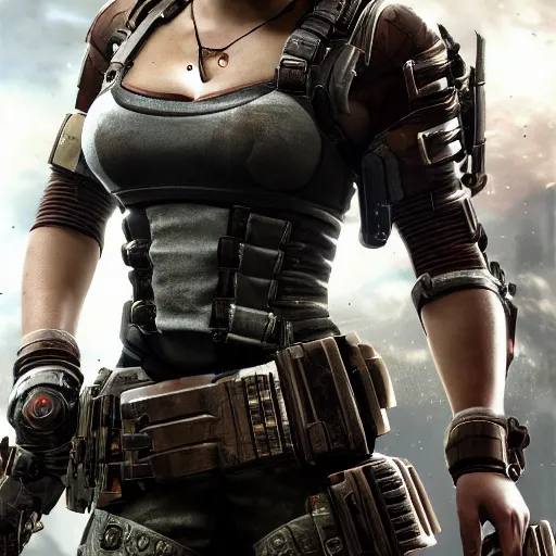 Image similar to emma watson in gears of war destiny 2 overwatch witcher 3 god of war tomb raider cyberpunk 2 0 7 7 doom, highly detailed, extremely high quality, hd, 4 k, professional photographer, 4 0 mp, lifelike, top - rated, award winning, realistic, detailed lighting, detailed shadows, sharp, edited, corrected, trending