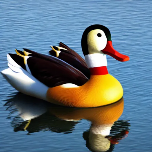 Prompt: An ultra realistic photo of a giant duck, award winning, 8k, ultra detailed