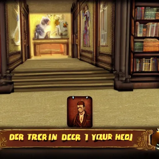 Prompt: in-game screenshot of sigmund freud ps2 game