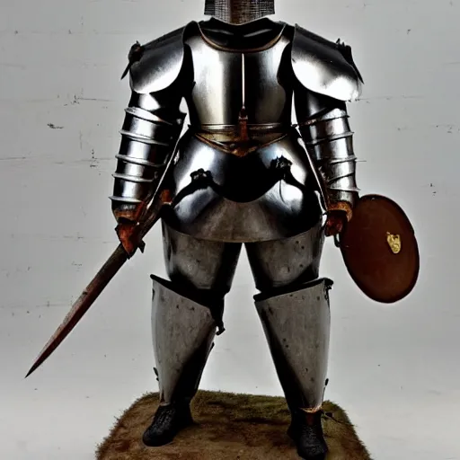 Prompt: Socialist realism full plate armour knight