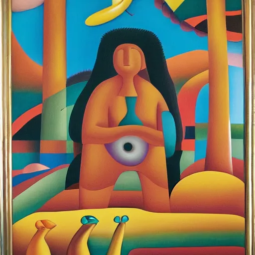 Image similar to abaporu by tarsila do amaral