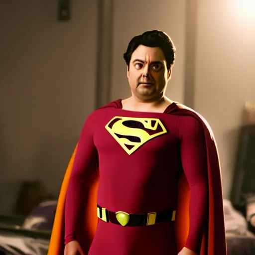 Image similar to Horatio Sanz as superman, movie still, 4K