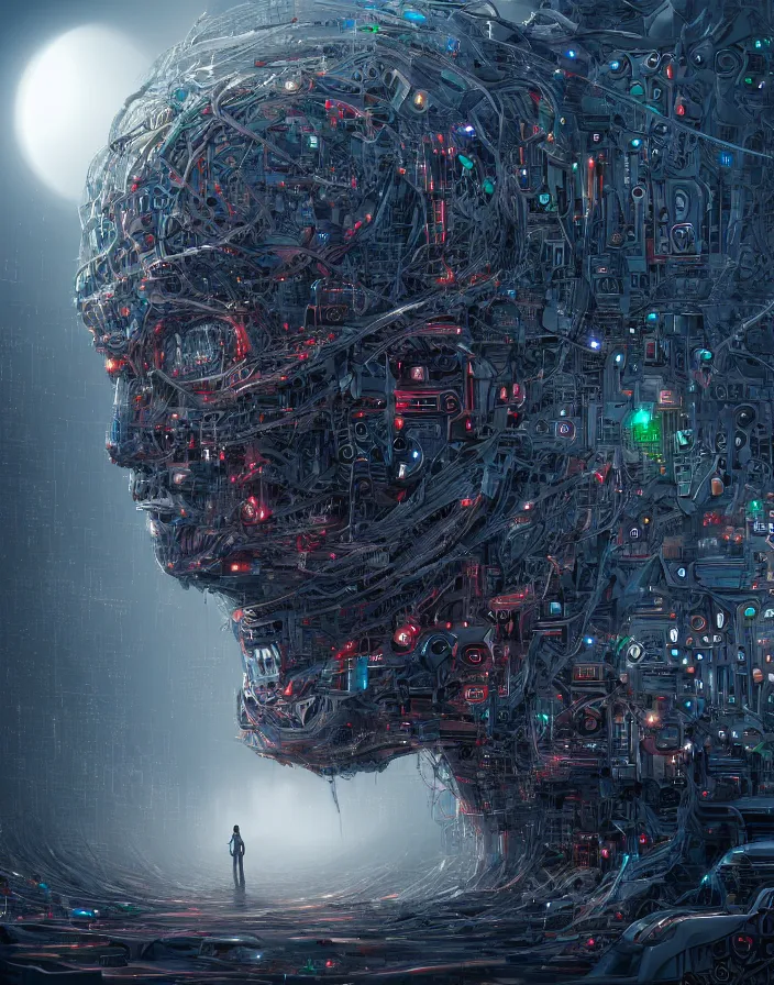 Image similar to a journey through a computer's nightmare, highly detailed, 4 k, trending on artstation