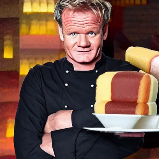 Prompt: gordon ramsey looking like an ice cream sandwich