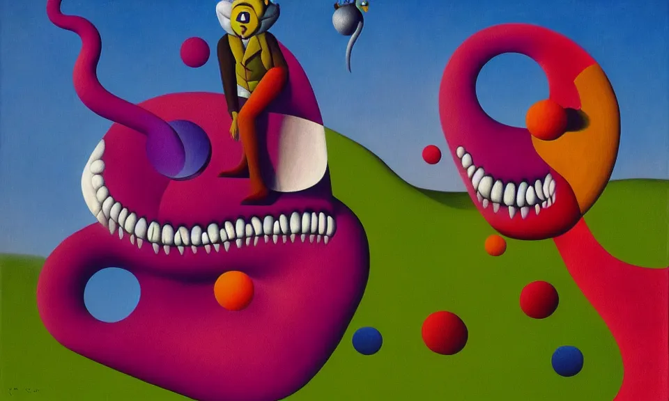 Prompt: a surrealist painting of the cheshire cat by alexandr archipenko and rene magritte and joan miro, 4 k, trending on artstation, detailed, film still