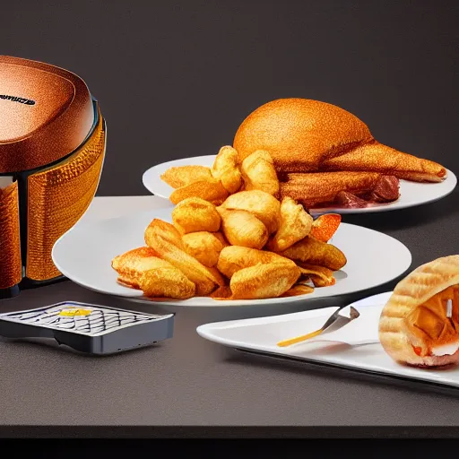 Image similar to philips airfryer, product photography, studio lighting