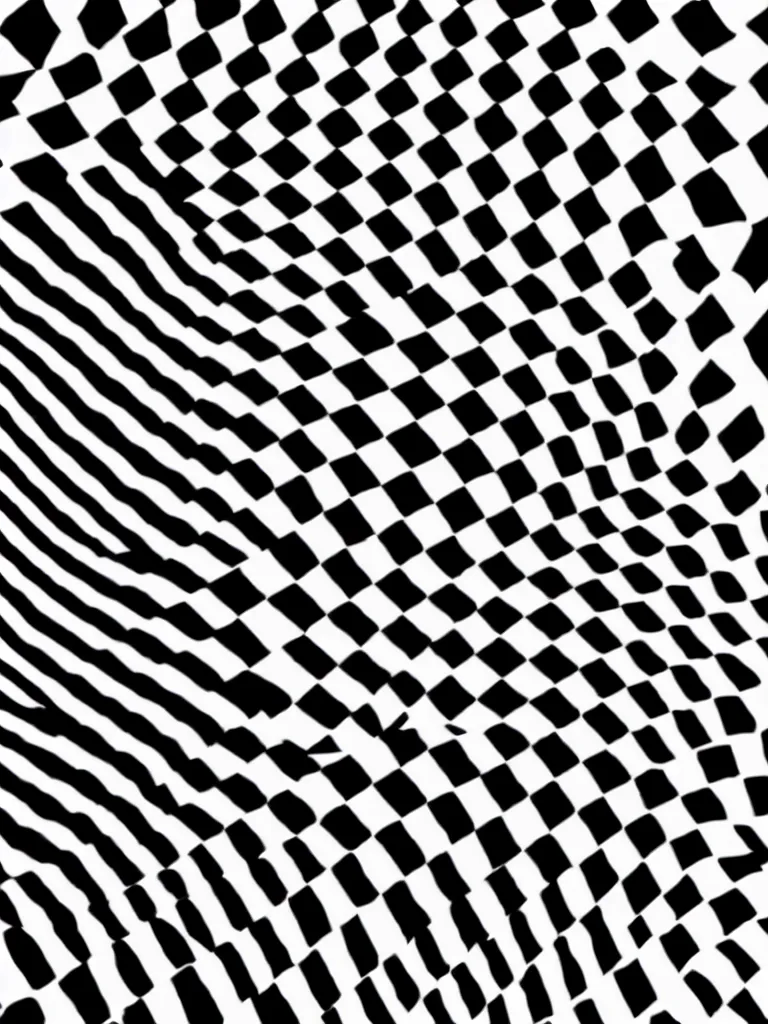 Image similar to a beautiful female face emerging from illusory motion dazzle camouflage perlin noise optical illusion