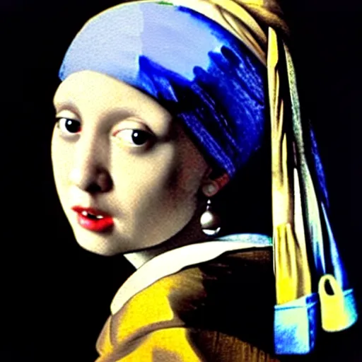 Prompt: Girl With a Pearl Earring by Dalí