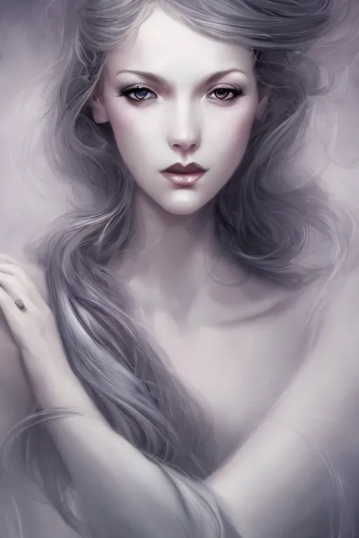 Prompt: beautiful sexy women made of swirling gray wind by charlie bowater, gorgeous, pretty, detailed