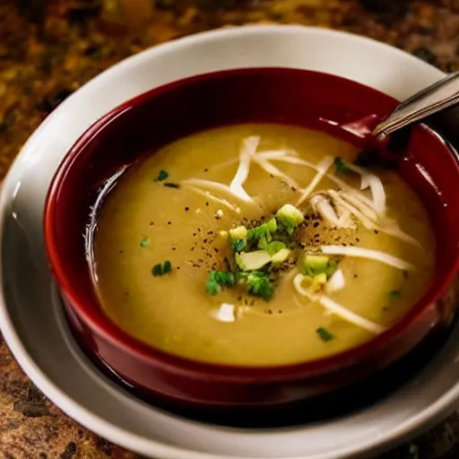 Image similar to extremly hot bowl of soup daring you to eat it