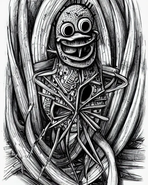 Image similar to Spongebob drawn in Giger style