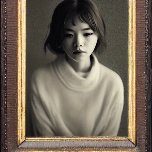 Image similar to a portrait photo of a beautiful young woman who looks like a korean carrie mulligan