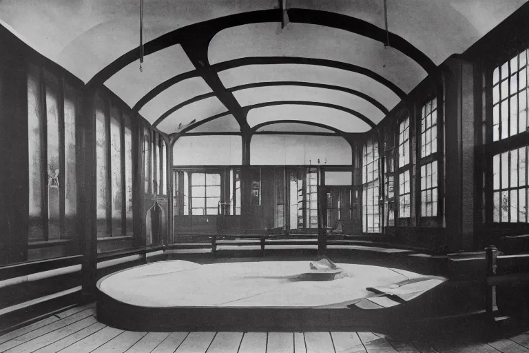 Prompt: bauhaus tank interior by augustus pugin