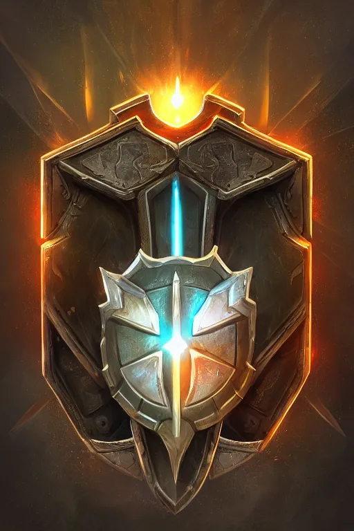 Image similar to shield fantasy epic legends game icon stylized digital illustration radiating a glowing aura global illumination ray tracing hdr fanart arstation by ian pesty and katarzyna da „ bek - chmiel