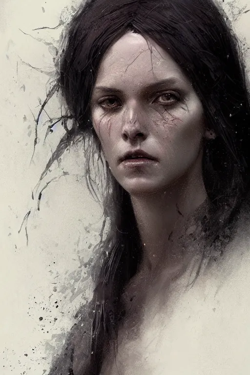 Image similar to Portrait of a witch, detailed face, fantasy, very detailed, dramatic, fine horror, artistic, cinematic lighting, digital art painting by greg rutkowski