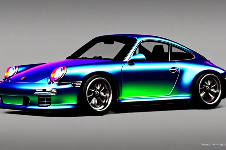 Prompt: iridescent Porsche 911, by Thomas Kincade, Richard Sigamani, 8k photorealistic, HD, high details, concept art, trending on artstation