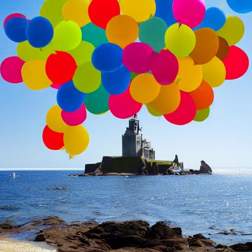 Image similar to photo of bretagne with giant birthday balloons