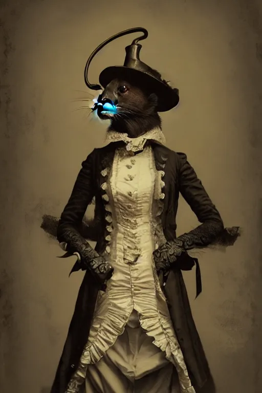 Image similar to wet plate photograph portrait of a victorian - era anthropomorphic rat dressed in a victorian - era clothing, dramatic lighting, highly detailed, digital painting, artstation, concept art, smooth, sharp focus, illustration, art by wlop, mars ravelo and greg rutkowski