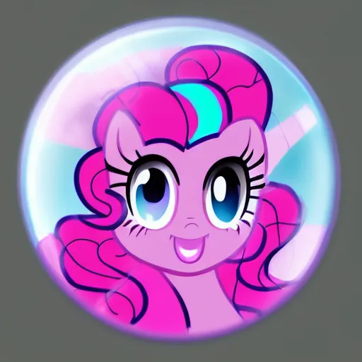 Image similar to Pinkie Pie 💓🐴 trapped inside a crystal ball 🔒🔮