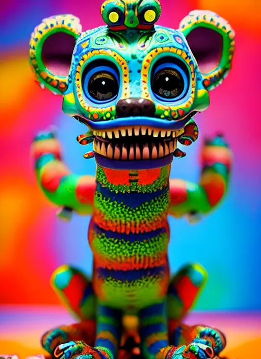 Prompt: colorful cute tlaloc alebrije by mark ryden and dean ellis, octane, insanely detailed