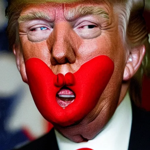 Image similar to donald trump with a red moustache