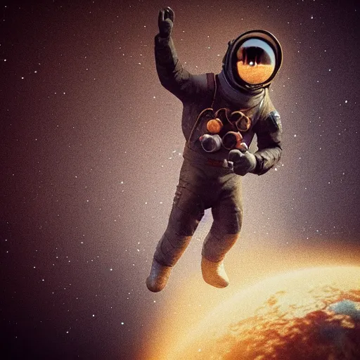 Image similar to apollo 8 earthrise astronaut as a cowboy, octane render, blender render, unreal engine, 3 5 mm