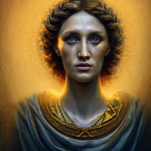 Image similar to majestic gracious regal goddess hecate portrait, ancient greece, mysterious atmospheric lighting, elysian fields, ancient greece, painted, intricate, volumetric lighting, beautiful, rich deep colours masterpiece, golden hour, golden ratio, sharp focus, ultra detailed, by leesha hannigan, ross tran, thierry doizon, kai carpenter, ignacio fernandez rios