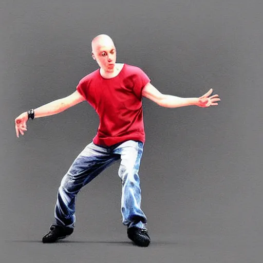 Prompt: digital art, Eminem dancing in a ballet