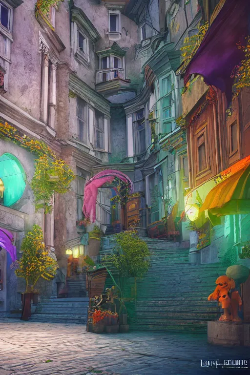 Prompt: lviv, colorful, matte background : 0. 9 | by jim henson : 0. 7 | dave melvin : 0. 4 | unreal engine, deviantart, artstation, octane, finalrender, concept art, hd, 8 k resolution : 0. 8