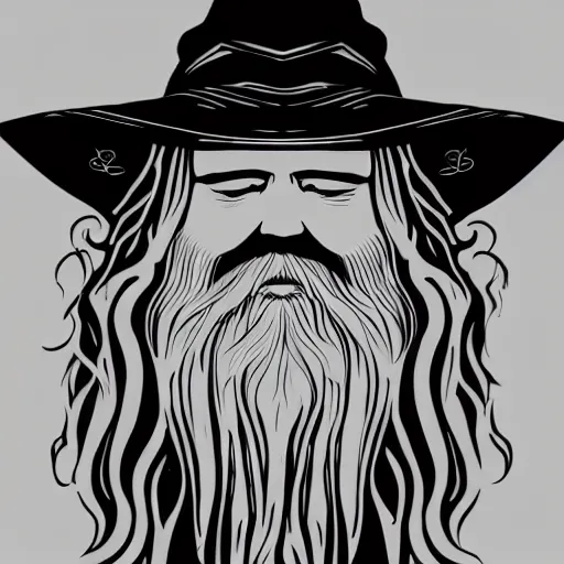 Image similar to Gandalf the Neon, vector art, artstation