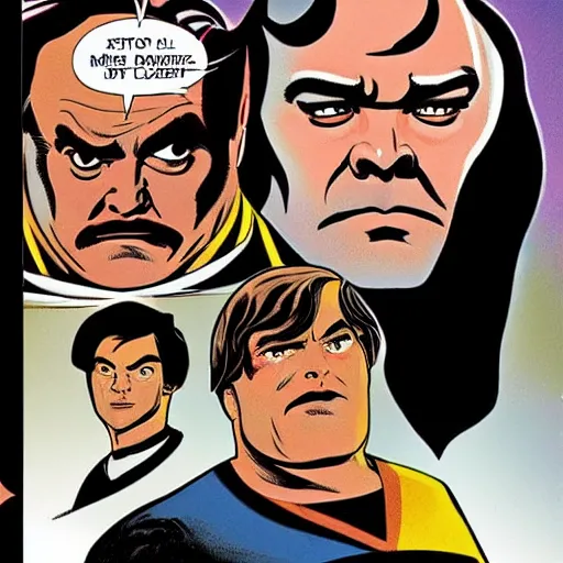 Image similar to jack black as a character in star trek tos, comicbook