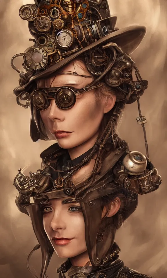 Image similar to steampunk scientist, portrait, medium shot, digital art, concept art, fantasy art, highly detailed, hd wallpaper, hdr, artstation, deviantart, behance