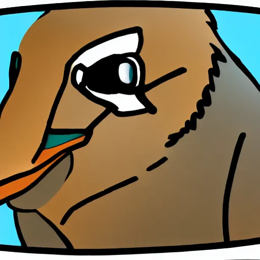 Prompt: extremely detailed cartoon bird looking directly into camera