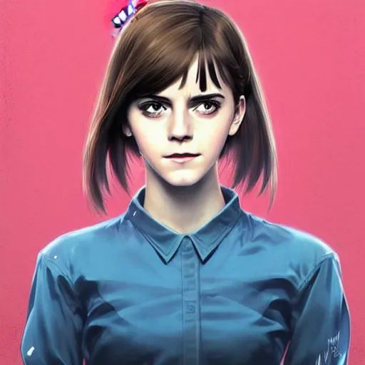 Prompt: emma watson portrait as manga girl, realistic shaded perfect face, fine details. anime. realistic shaded lighting poster by ilya kuvshinov katsuhiro otomo ghost - in - the - shell, magali villeneuve, artgerm, jeremy lipkin and michael garmash and rob rey