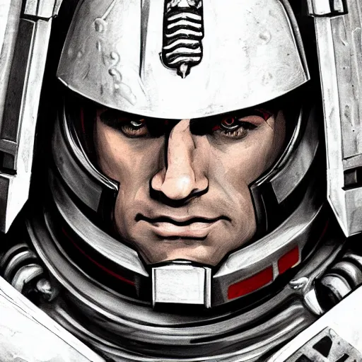 Image similar to Henry Cavill as a Space Marine, closeup character portrait art by artgem, digital art, trending on artstation