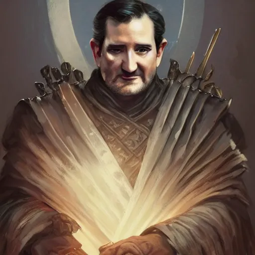 Prompt: ted cruz as a game of thrones character, highly detailed digital painting, artstation, concept art, smooth, sharp focus, illustration, art by artgerm and greg rutkowski and alphonse mucha