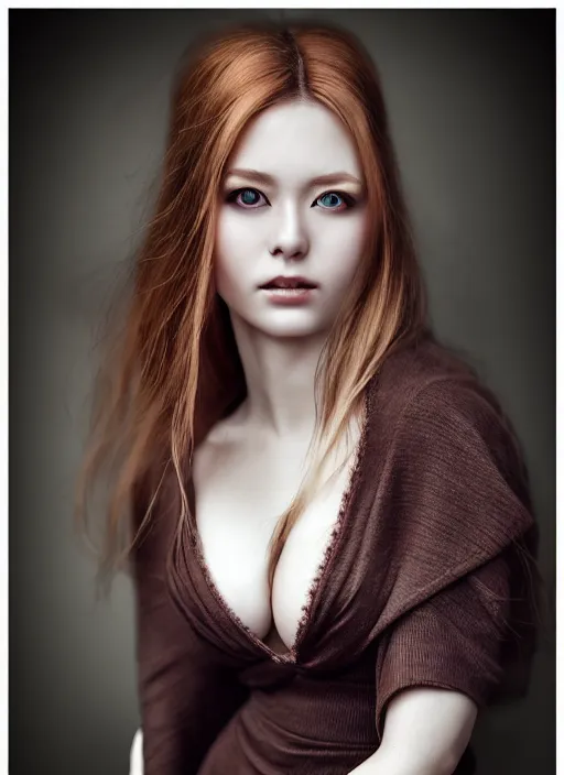 Prompt: a gorgeous scottish female photo, professionally retouched, soft lighting, realistic, smooth face, full body shot, torso, dress, perfect eyes, sharp focus on eyes, 8 k, high definition, insanely detailed, intricate, elegant, artgerm and jason chan and mark litvokin