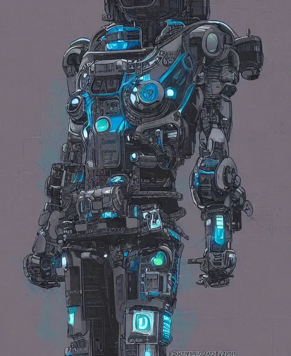 Image similar to cyberpunk pathfinder robot from apex legends character portrait, portrait by james gurney and laurie greasley, concept art, intricate details, highly detailed, vintage sci - fi