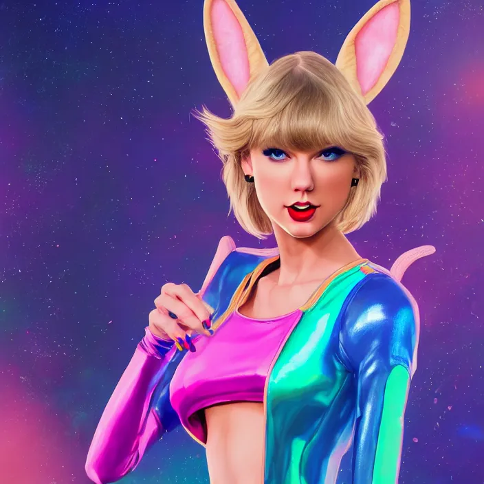 Image similar to portrait of Taylor Swift as Lola Bunny in Space Jam. HD, 4K. intricate abstract. intricate artwork. by Tooth Wu, wlop, beeple, dan mumford. octane render, trending on artstation, greg rutkowski very coherent symmetrical artwork. cinematic, hyper realism, high detail, octane render, 8k, iridescent accents