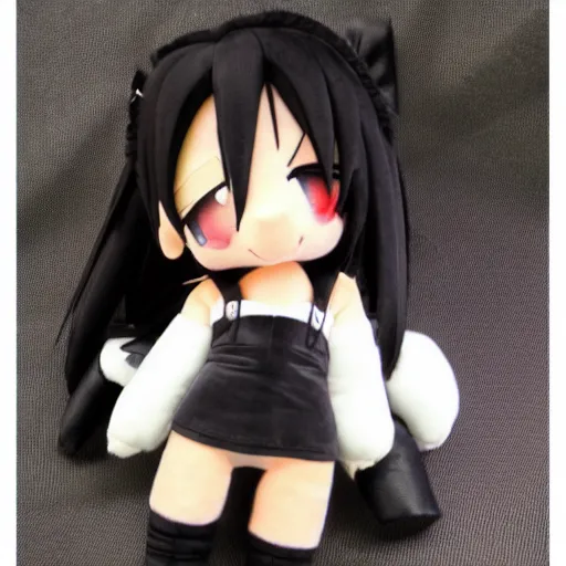 Image similar to cute fumo plush of tifa from final fantasy 7