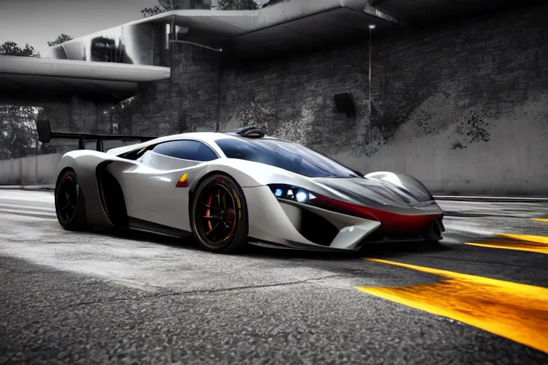 Image similar to photo wallpaper sport car gran turismo 7 forza horizon need for speed fast and furious 5 unreal engine supercar hypercar game concept car octane render, 4 khd 2 0 2 2 3 d cgi rtx style chrome reflexion global illumination ray tracing hdr arstation pixar and disney unreal