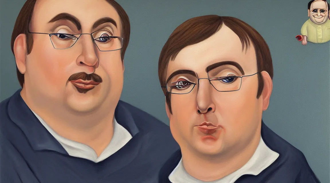 Image similar to portrait of Linus Torvalds painted by fernando botero