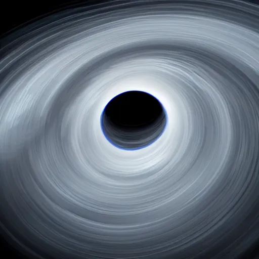 Image similar to rotating black hole distorting the fabric of space - time