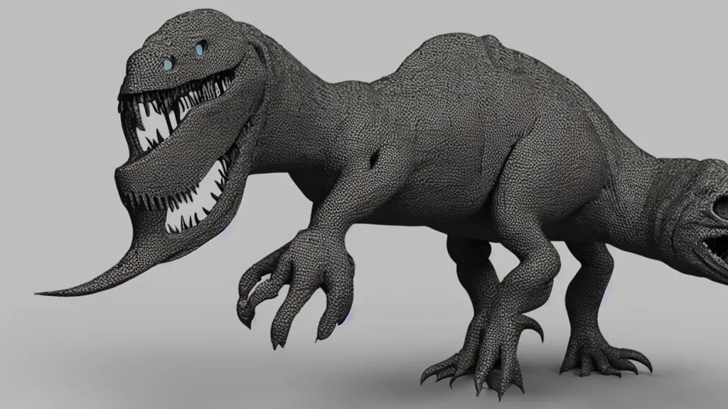 Prompt: a 3d print model of a dinosaur