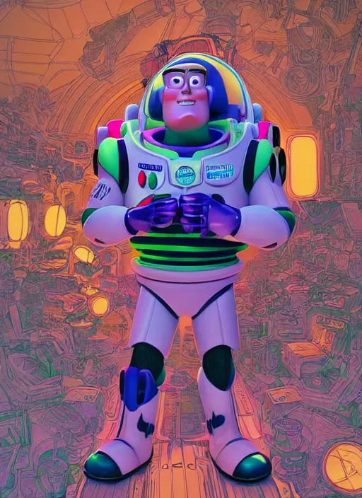 Prompt: portrait of buzz lightyear, an ultrafine detailed illustration by james jean, intricate linework, bright colors, final fantasy, behance contest winner, vanitas, angular, altermodern, unreal engine 5 highly rendered, global illumination, radiant light, detailed and intricate environment