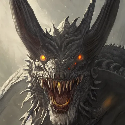 Prompt: a portrait of a grey old , dragon!, dragon!, dragon!, dragon!, dragon!,dragon!, dragon!, dragon!, dragon!, dragon!,dragon!, dragon!, dragon!, dragon!,spiral horns!, werewolf,dragon! man, epic fantasy art by Greg Rutkowski