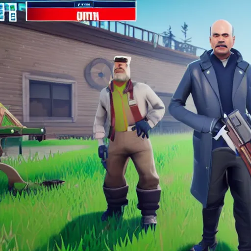 Image similar to lenin as fortnite character, gameplay screenshot