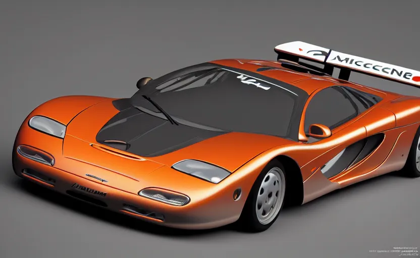 Prompt: “A 1998 McLaren F1 road car, in the style of Pixar, octane 3d render, 8k, (high quality), (extremely detailed), studio lighting”